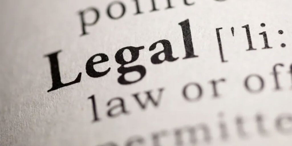 Dictionary definition of the word "legal"